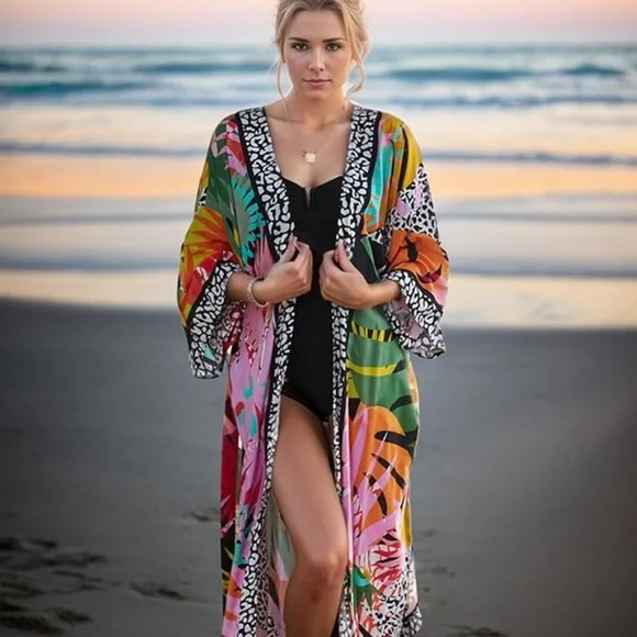 The Tropical Kimono Duster-LAST ONE ☝️ - Picture 1 of 4